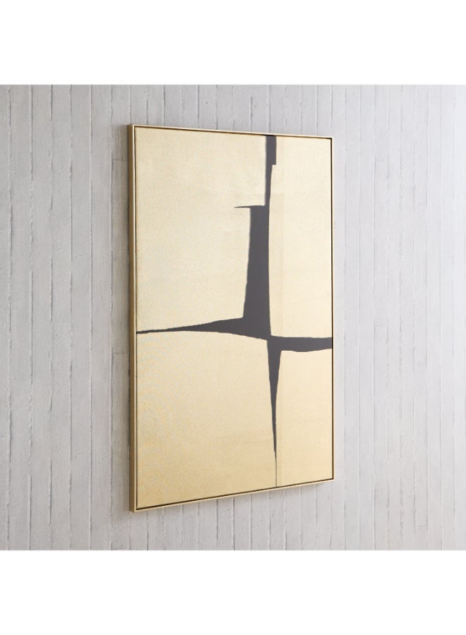Home Box Hand-Painted Abstract Framed Canvas Wall Art - Beige - Image 1